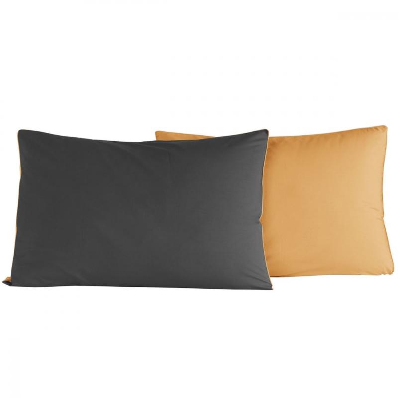 Set 2 Pillowcase DOZMARY Anthracite/Safran