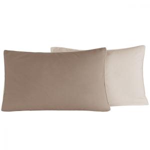 Set 2 Pillowcase DOZMARY Taupe/Ficelle