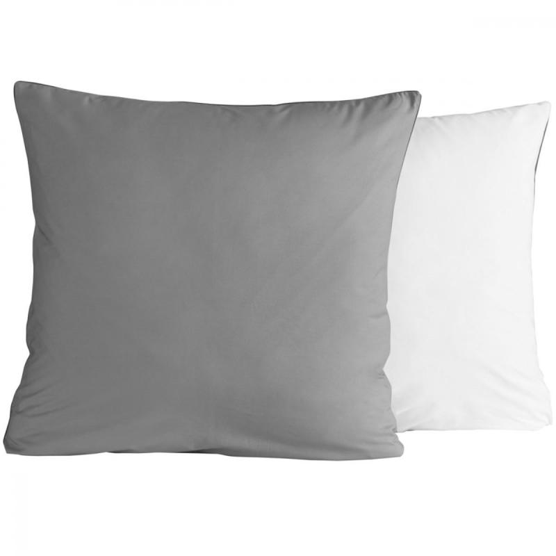 Set 2 Pillowcase DOZMARY Galet/Blanc