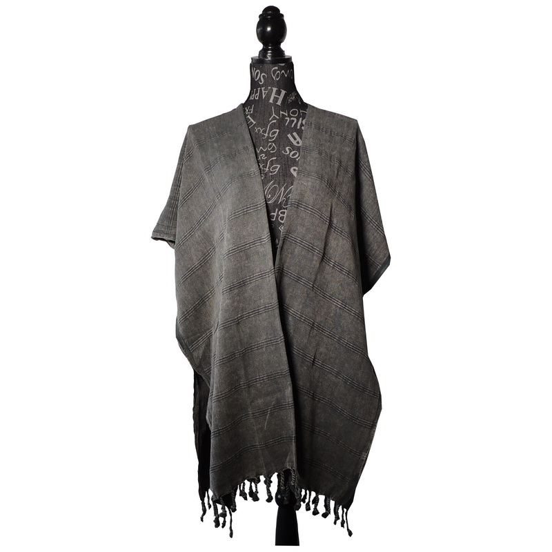 Poncho Chevron Black