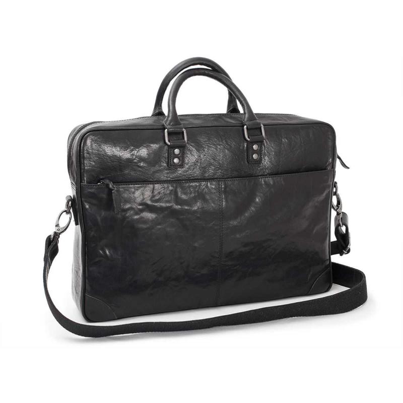 Leather Briefcase Soft 15 Black