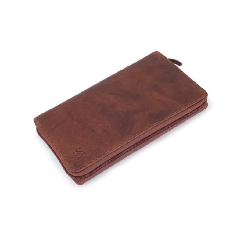 Leather Travel Wallet Brandy
