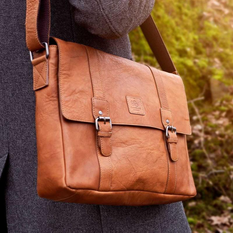 Leather Messenger Bag 13 Tan