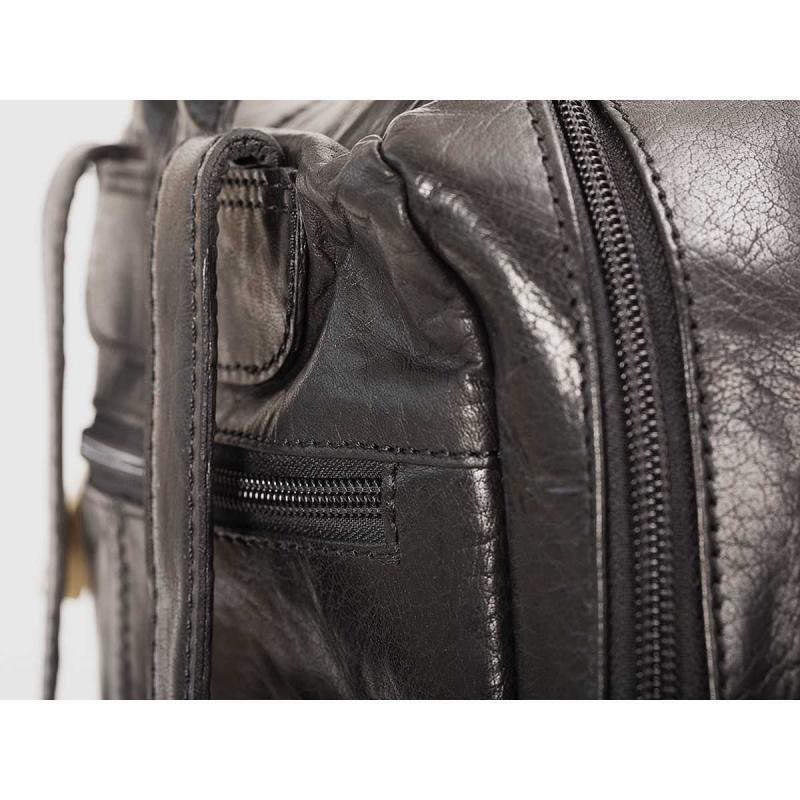 Leather Backpack 13" Medium Black