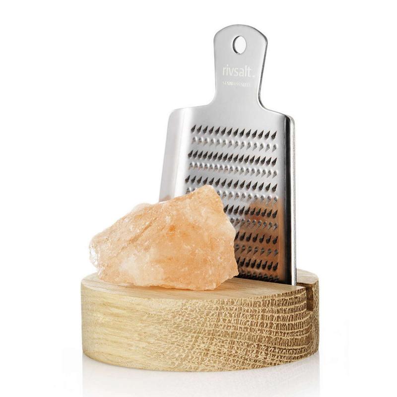 RIVSALT Himalaya salt rock, grater and desk stand in a gift tube