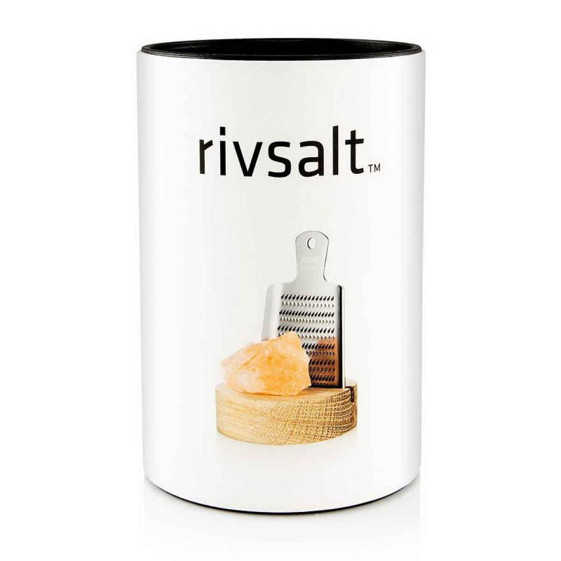 Presentset RIVSALT Himalaya saltsten, rivjärn och bordsställ av ek