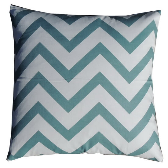 Chevron patterned cushion of cotton canvas, Green