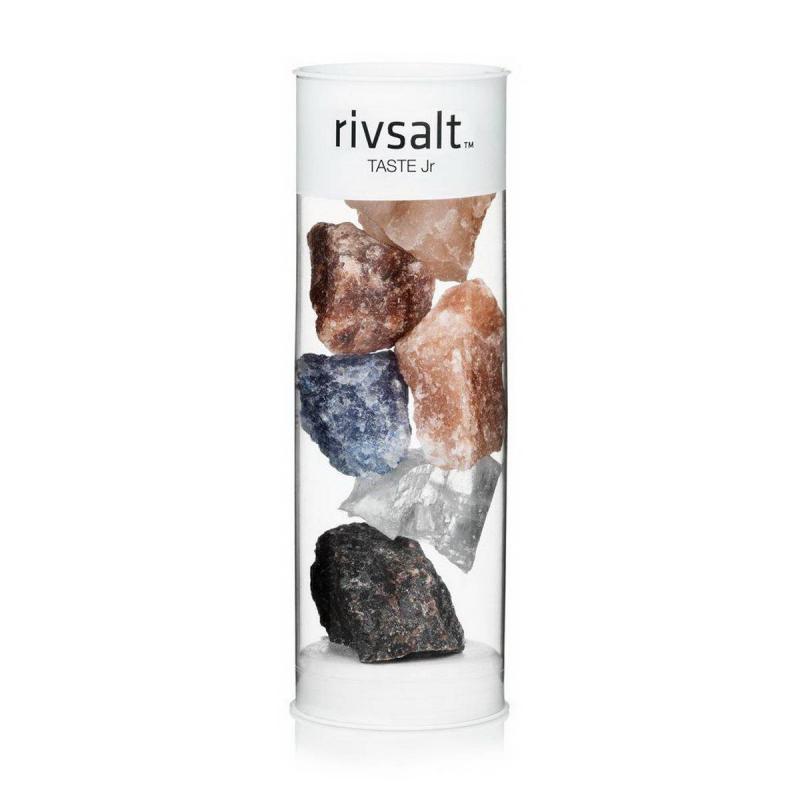 RIVSALT TASTE JR Refill med sex saltstenar från olika delar av världen