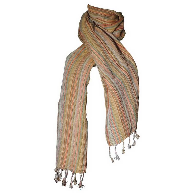 Hand-woven scarf 55x185 cm 50% linen 50% cotton fits both ladies & men.