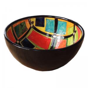 Hand painted decorative ceramic bowl for food, fruit, decoration