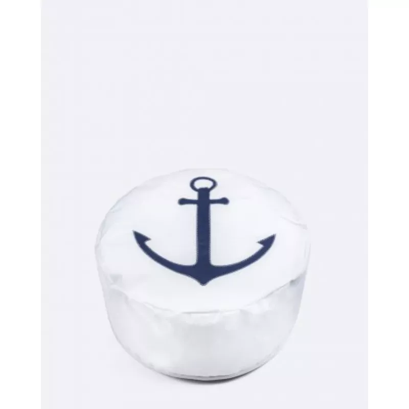 Solo Sittpuff ⌀54 cm - Marinblå med ankarmotiv