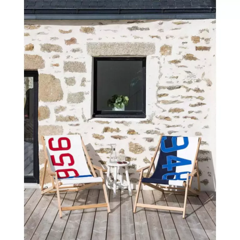 Solstol av segelduk – marinblå (Deckchair 948)