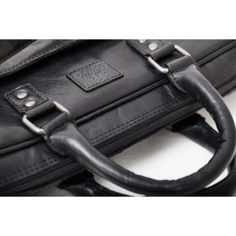Leather Briefcase Soft 13 Black