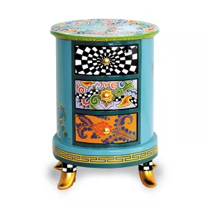 Toms Drag Chest Of 3 Drawers Round Top Blue 102170