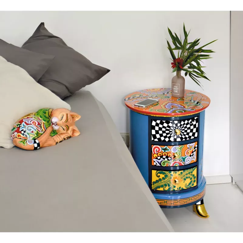 Toms Drag Byrå 3 Lådor Rund Topp Orange 102169