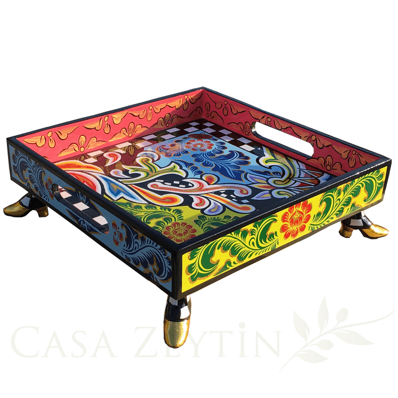 Toms Drag Hand pained Drag Tray 32x32x10 cm. Made of wood