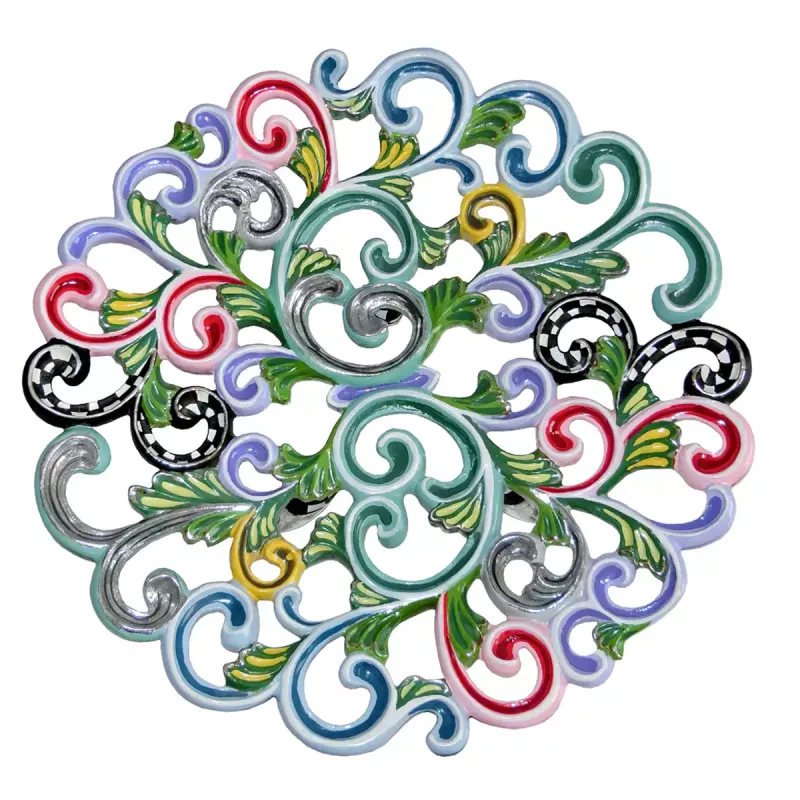 Toms Drag Plate Baroque Round Silver Line 4470