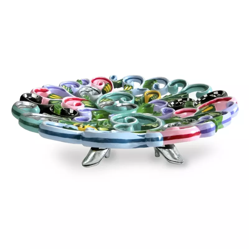 Toms Drag Plate Baroque Round Silver Line 4470