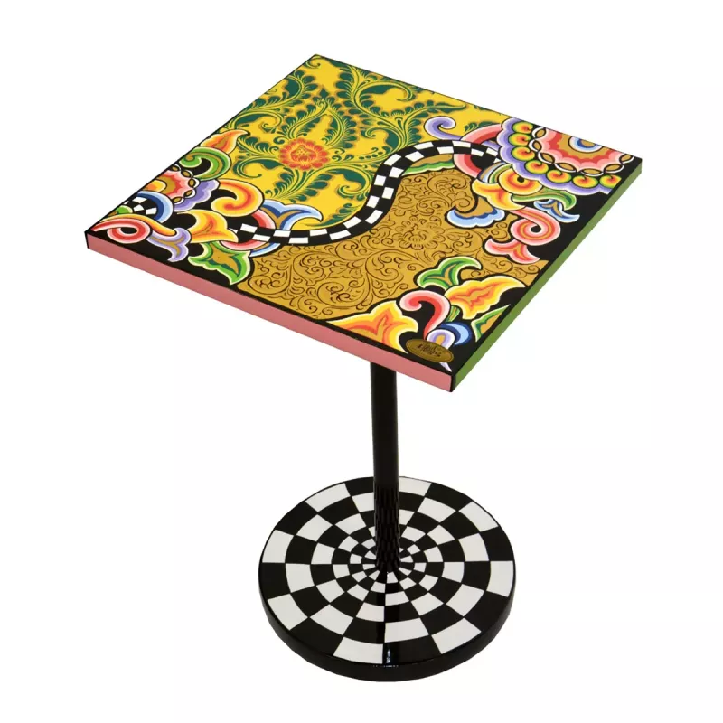 Toms Drag End Table Floral-Gold 102143