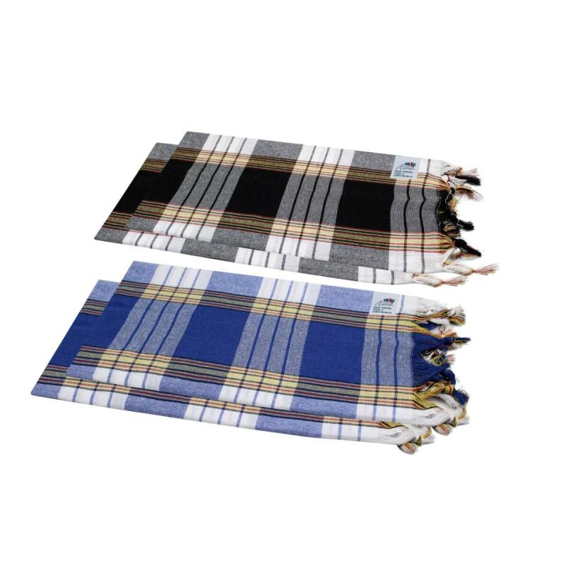 Hamamhandduk Classic - 2 Blå och 2 Svarta