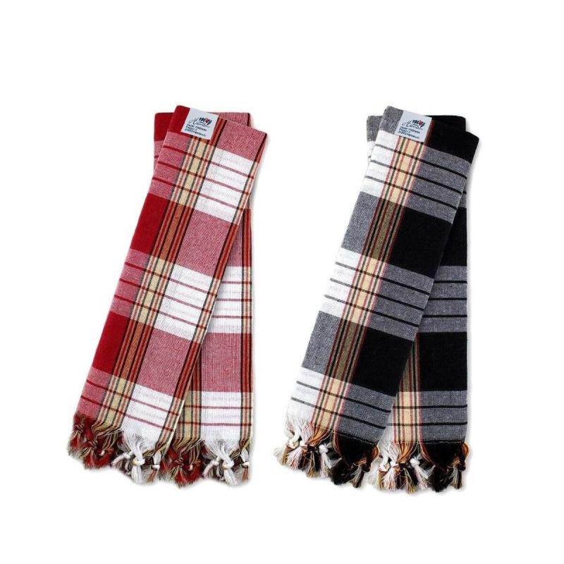 Hamamhandduk Classic - 2 Röda och 2 Svarta