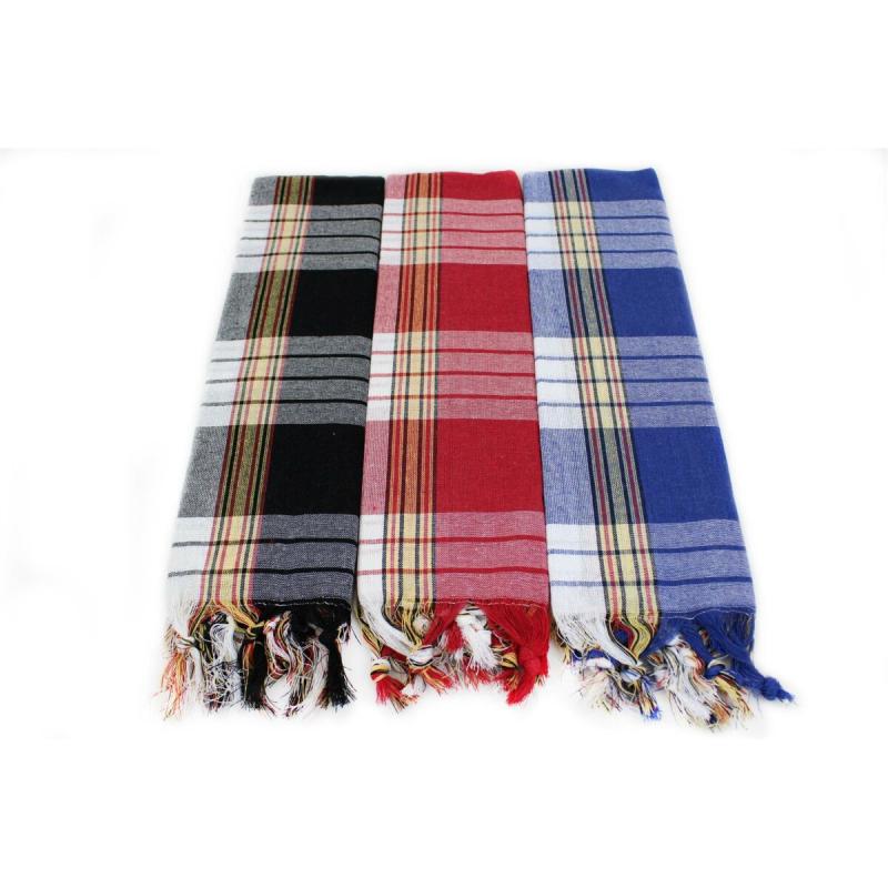 Hamamhandduk Classic - 1 Blå, 1 Svart och 1 Röd