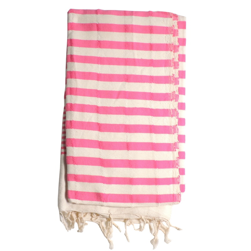 Turkish Hammam Towel - Peshtemal - Fouta Hot Pink 95x175 cm 100% cotton model 17