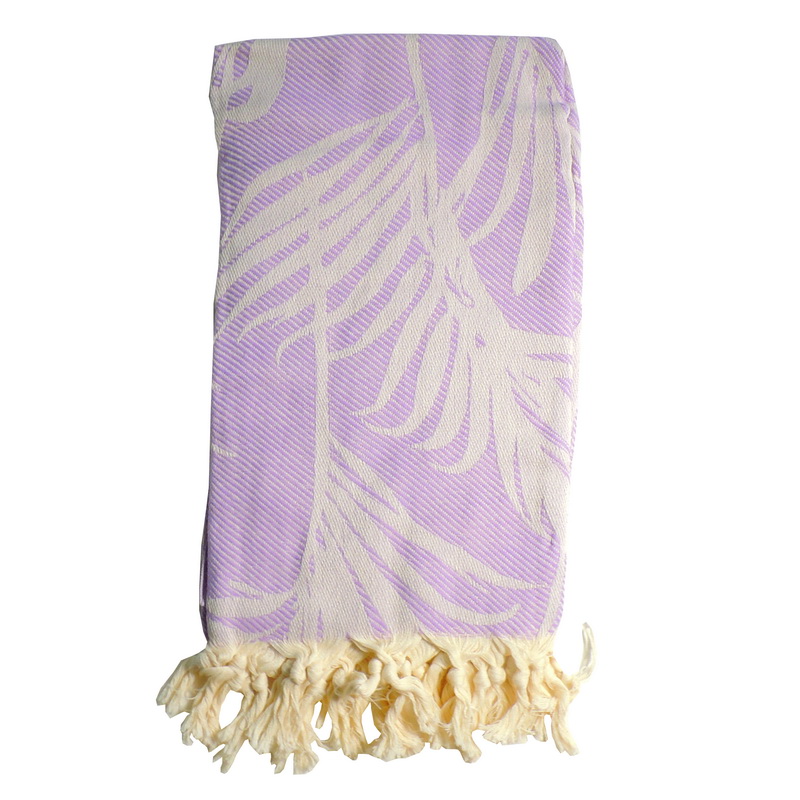 Turkish Hammam Towel - Peshtemal - Fouta Lilac 100x180 cm 100% cotton model 19