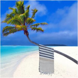 Turkish Hammam Towel - Peshtemal - Fouta Anthracite/Grey 100x180 cm 100% cotton