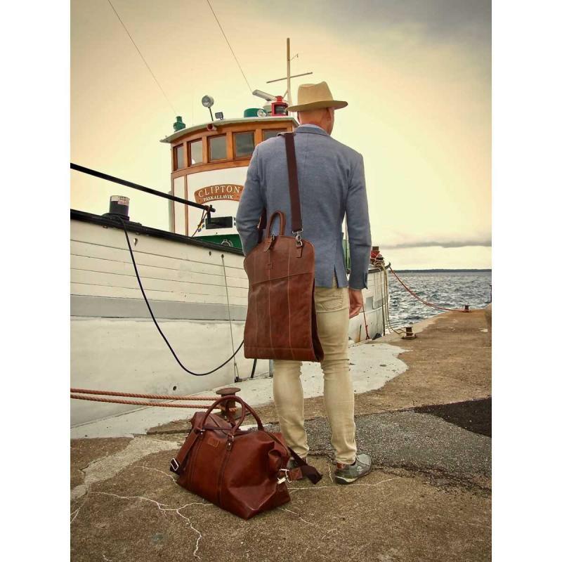 Leather Weekendbag Rica Brandy