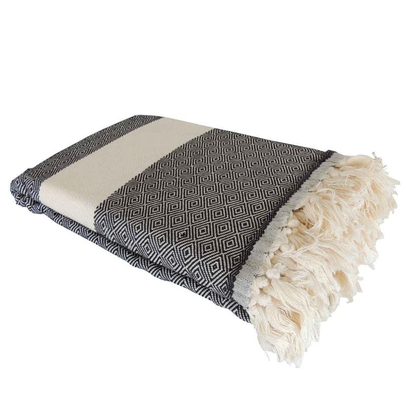 XXL Blanket Diamond black and white