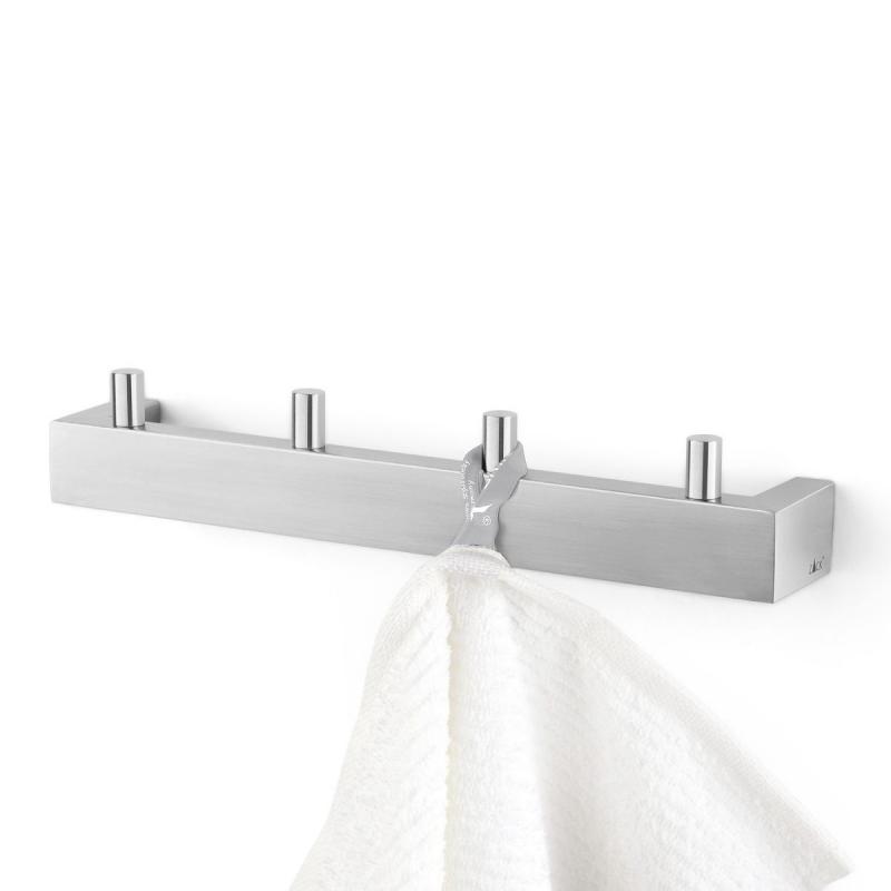 ZACK LINEA towel hook rail of stainless steel brushed finish