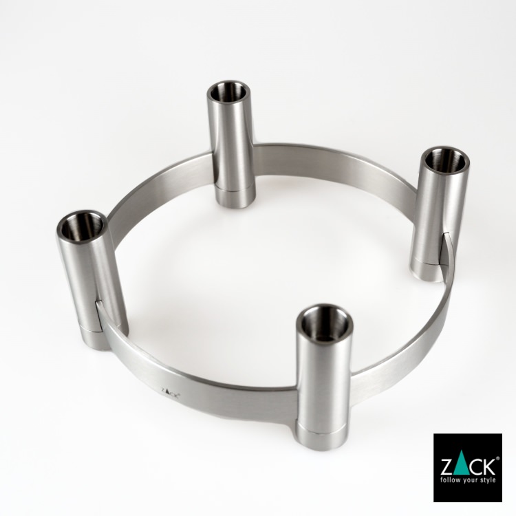 Zack stainless steel candle holder LUMES brushed finish 21x21xh 8,5 cm