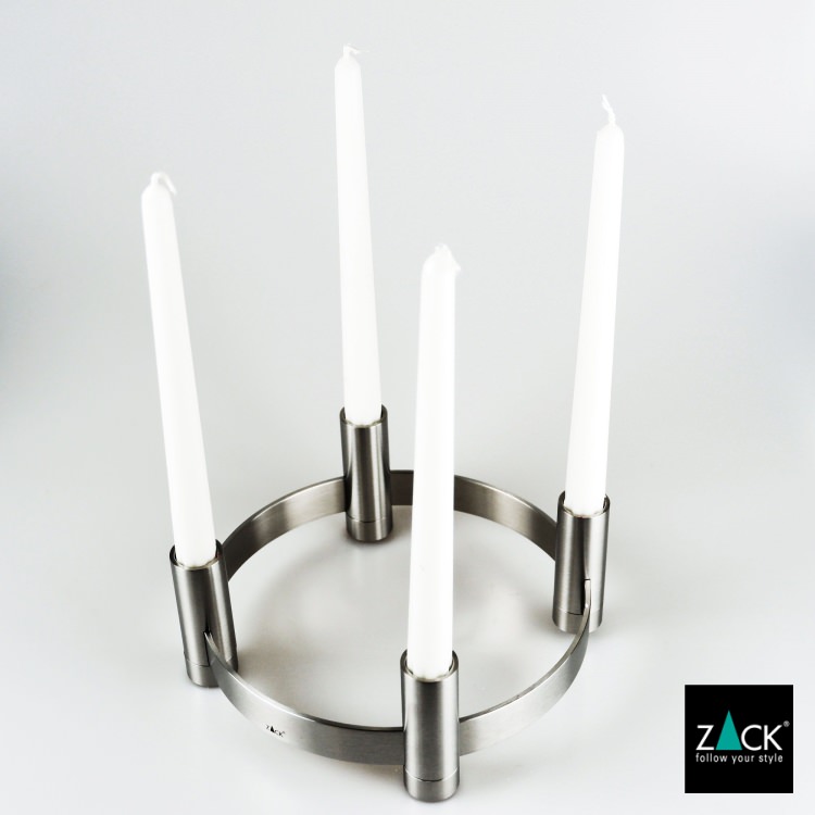 Zack stainless steel candle holder LUMES brushed finish 21x21xh 8,5 cm