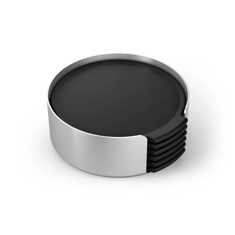 ZACK NORTA coasters with holder, set of 6