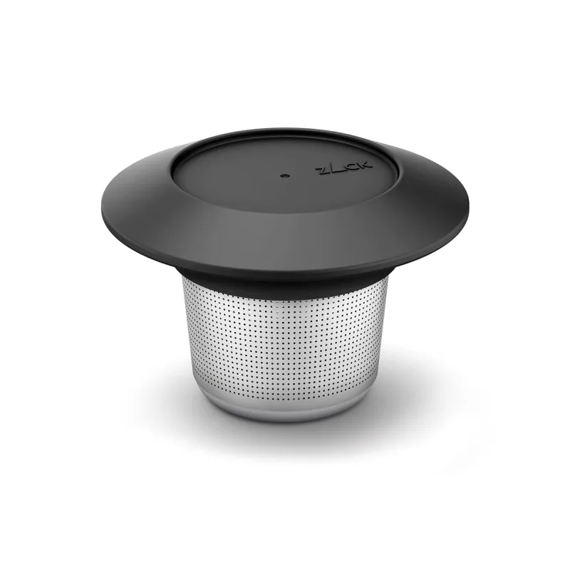 ZACK OMBA tea strainer with lid in stainless steel