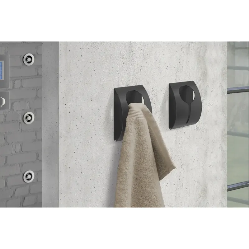ZACK PECO towel-clip black – självhäftande, svart