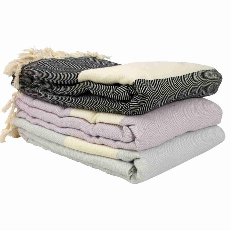 Hand loomed Zig Zag texture blanket size cotton peshtemal