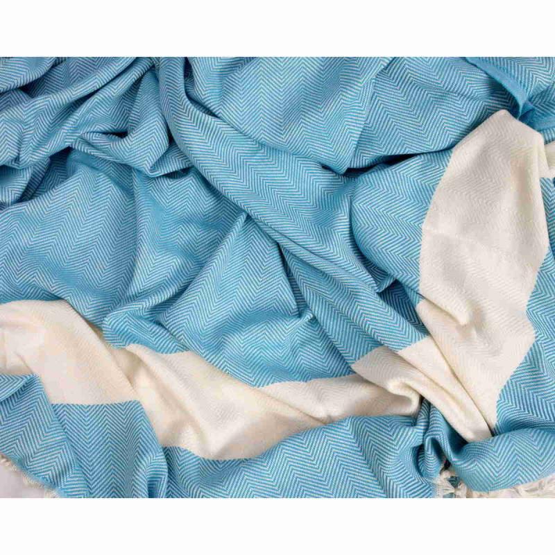 Hand loomed Zig Zag texture blanket size cotton peshtemal