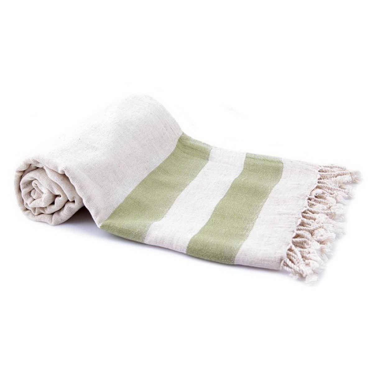 Turkish Cotton Peshtemal Towel Hand Loomed Bath Beach Towel Pestemal Green 