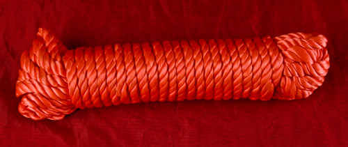 Red silk rope for bondage