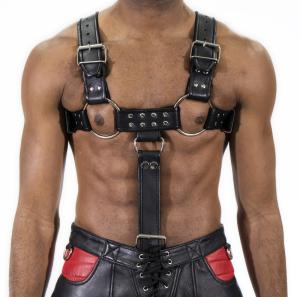 Chest Harness with Penis Strap Yellow L