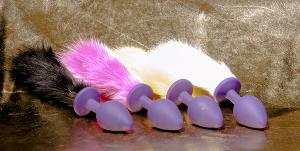 Bunny Tail Long, Silicone Plug (different colors), Black
