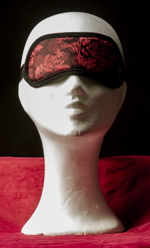 Blindfold in Red Brocade Fabric