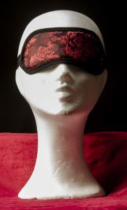 Ögonbindel Röd Brokad Tyg