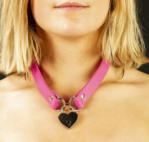 Sydänlokeron kaulus vaaleanpunainen M