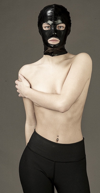 Wet Look Hood, Open Eyes and Mouth