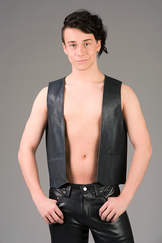 Leather Black Vest 3XL