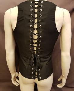 Korsettiliivi mustaa kangasta