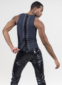 Korsettiliivit raidallista kangasta